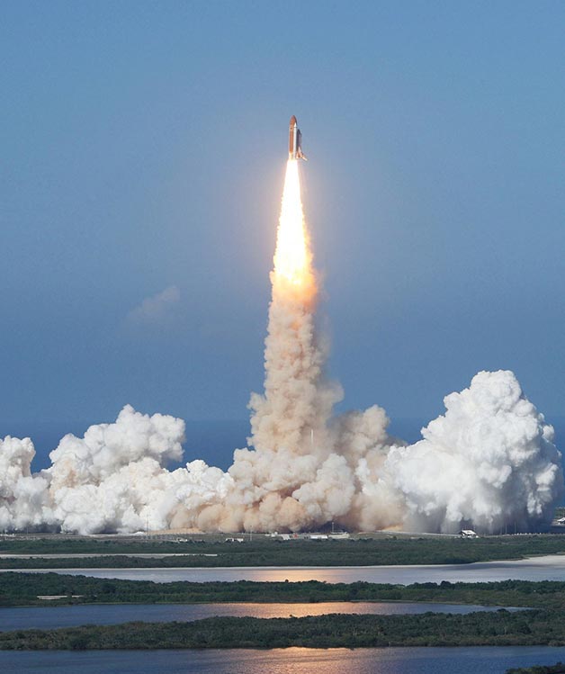raketlancering wolken lucht space shuttle